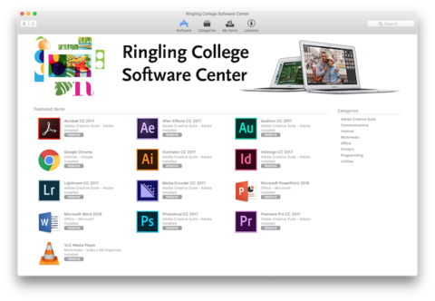 Ringling College Software Center Screenshot